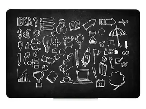 Čierna bezrámová magnetická tabuľa na kriedy - Qboard 150 x 97 cm